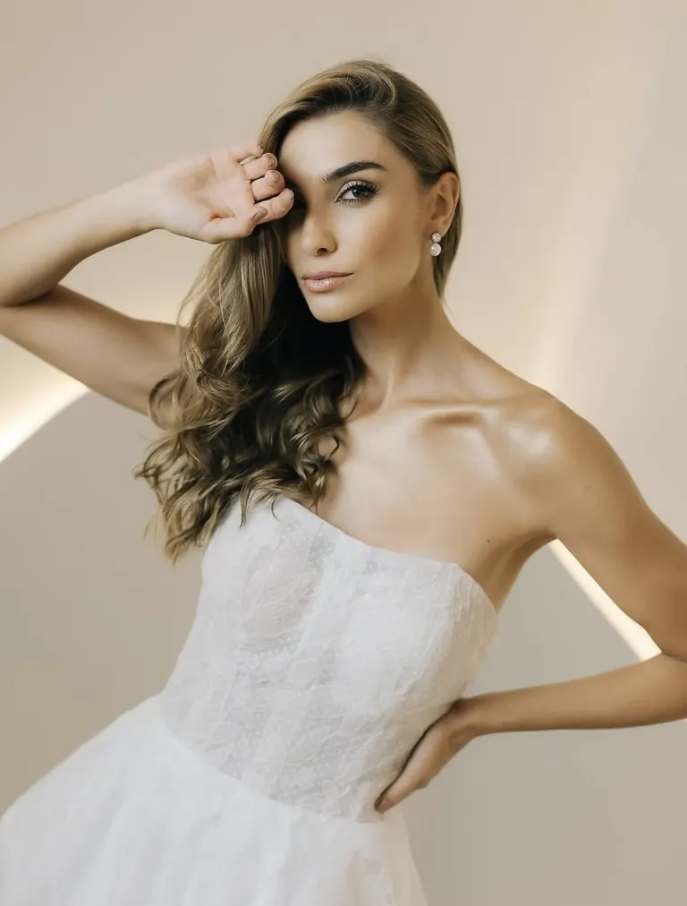 Corpete tomara que caia bordado em vestido de noiva sob medida